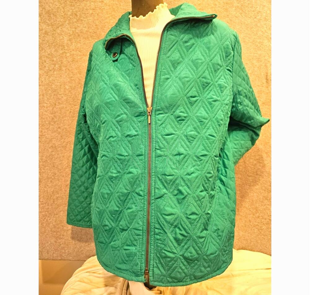 Southern Lady Teal Green Quilted Full-Zip Lightweight Jacket - Size S
